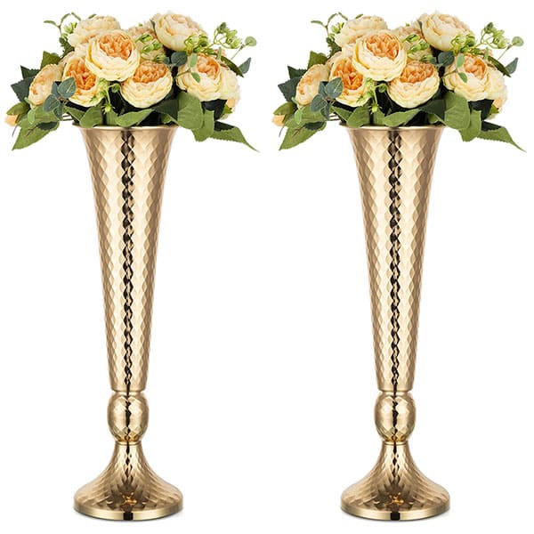 Flowered Metal Trumpet Vase Wedding Centerpieces Vase