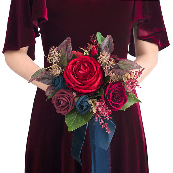 7 Inch Artificial Bridesmaid Bouquets For Wedding For Wedding Ceremony And Anniversary