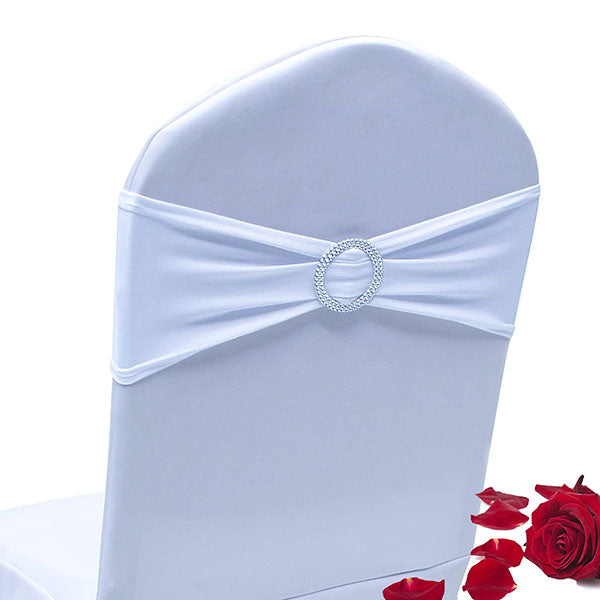Spandex Chair Sashes Bows 50PCS Chair Bows for Party, Without White Chair Covers for Banquet Party Decorations
