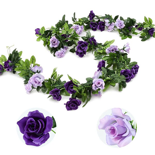 Artificial Rose Flower Garland Silk Hanging Floral Garland for Room Decor Wedding Arch Flowers