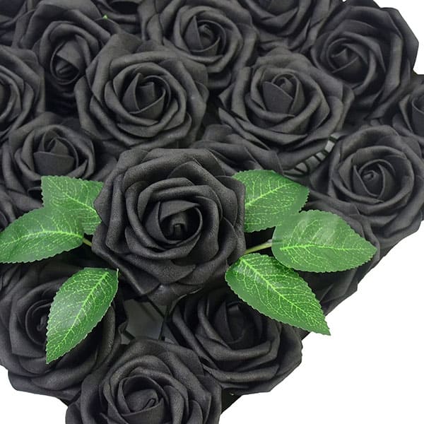 50 Pcs Roses Artificial Flowers With Stem
