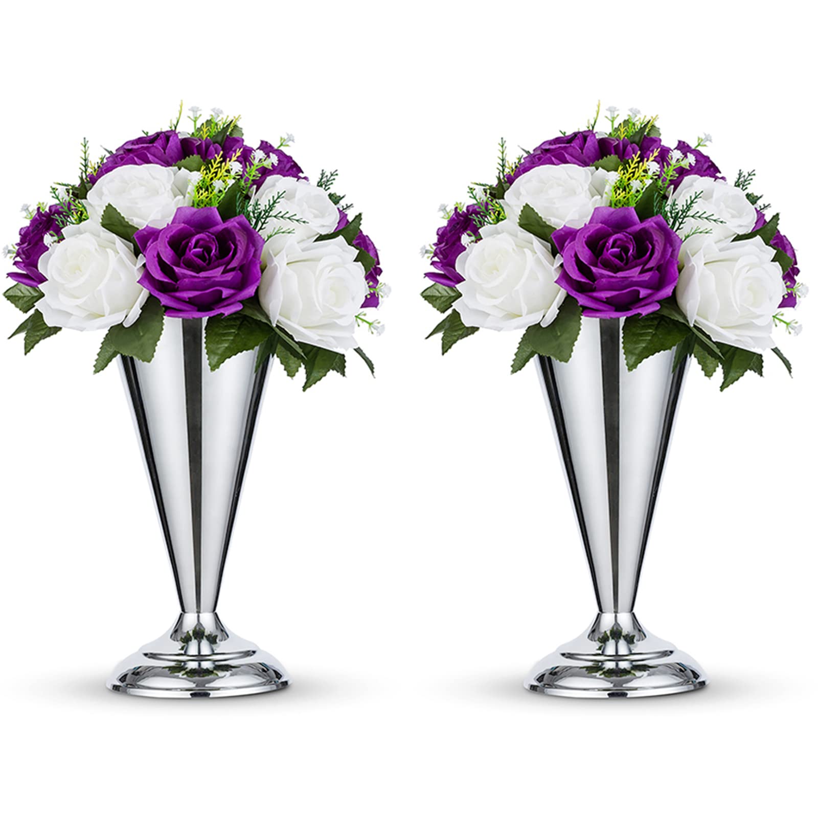 Tabletop Metal Wedding Flower Vase Table Decorative Centerpiece(Artificial flower are not included.)