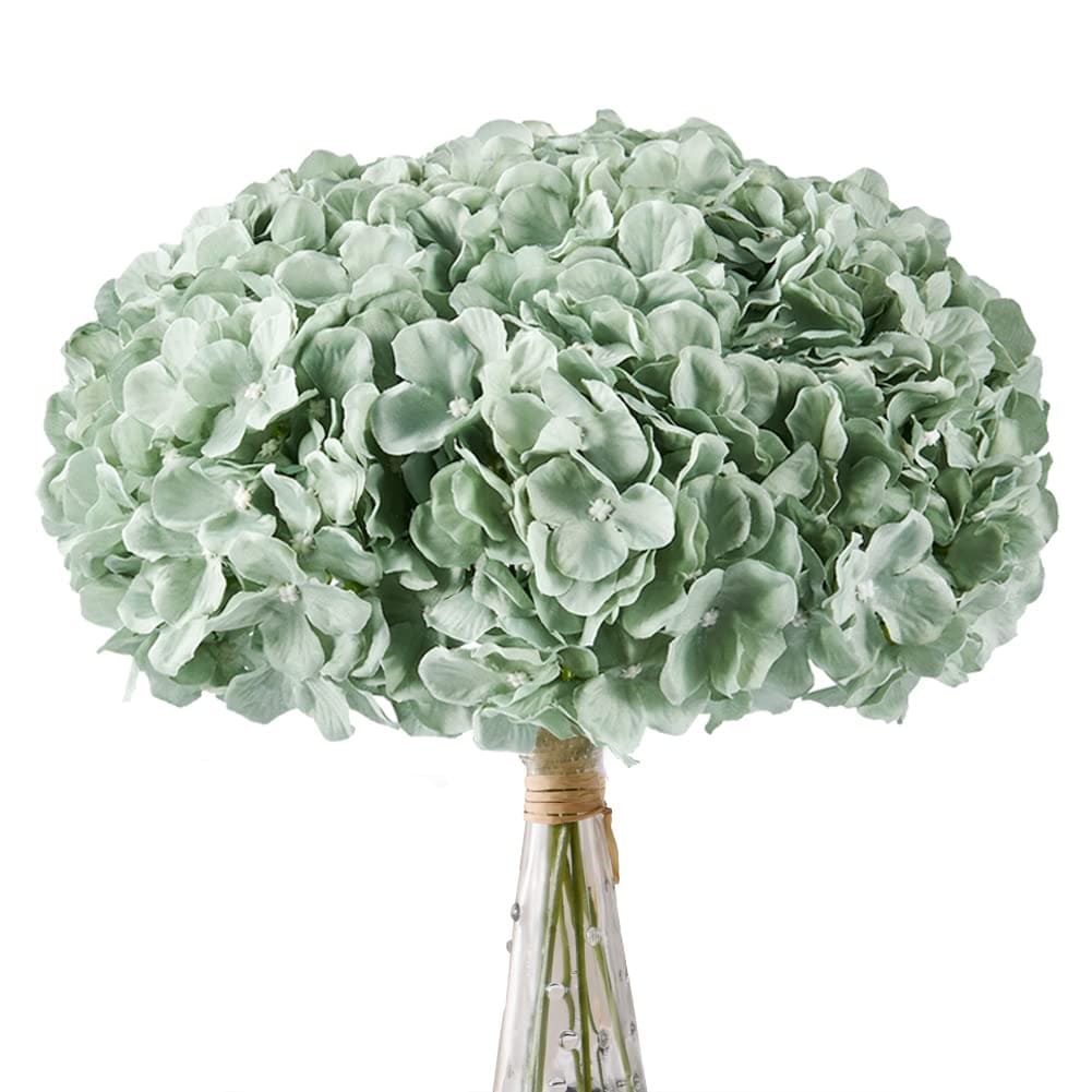 Hydrangea Artificial Flowers Pack of 10 Full Hydrangea Flowers With Stems for Wedding Home Party Shop