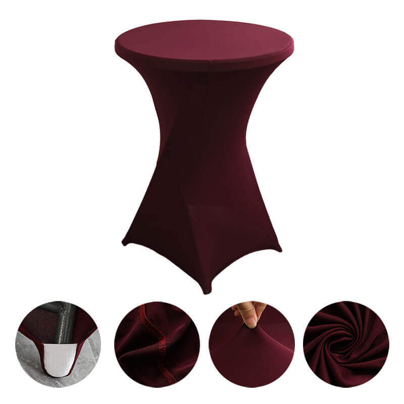 Burgandy Cocktail Spandex Table Cover