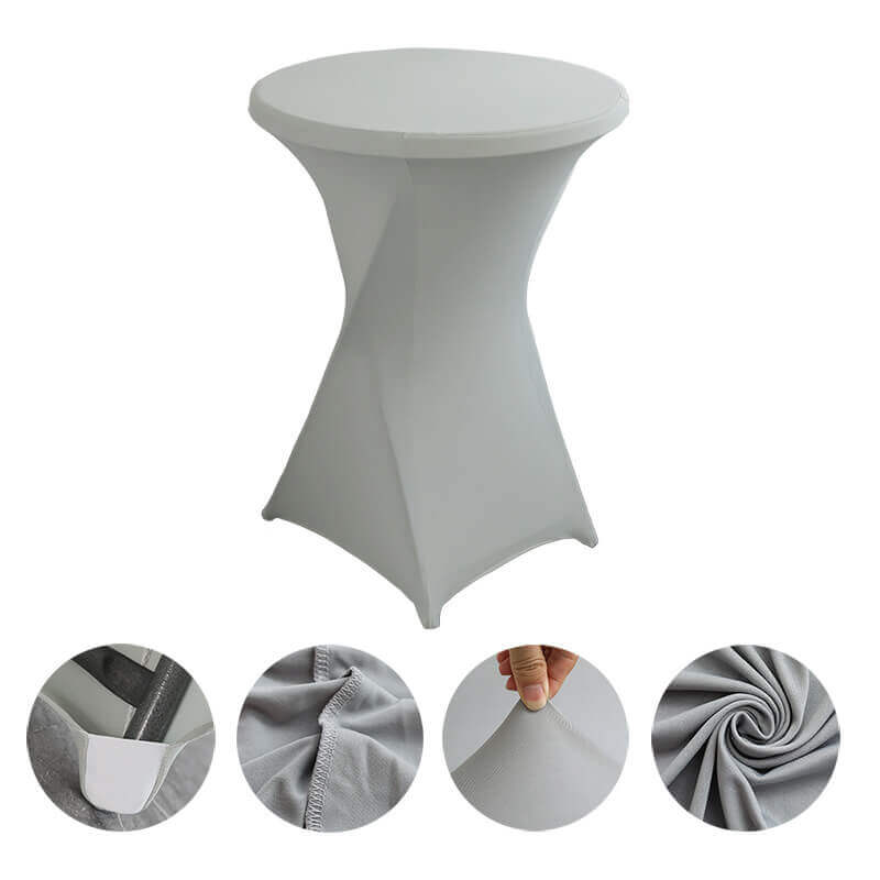 Silver Grey Cocktail Spandex Table Cover