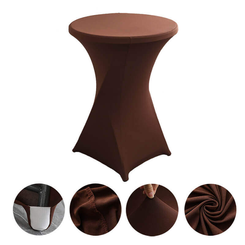 Chocolate Brown Cocktail Spandex Table Cover