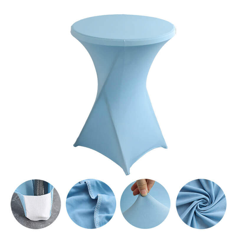 Sky Blue Cocktail Spandex Table Cover
