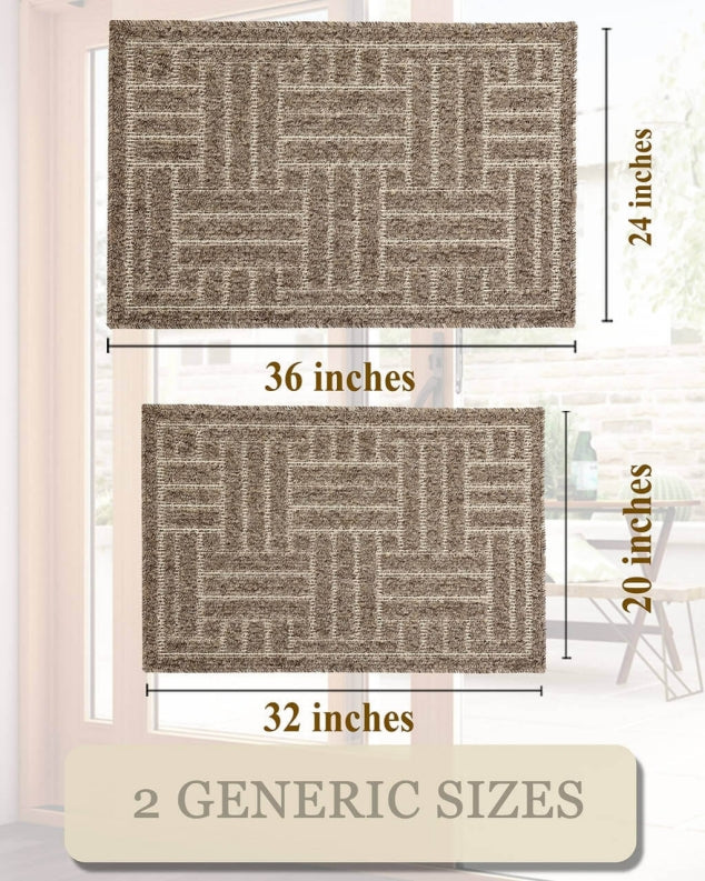 Sastybale Brown Outdoor Doormat for Front Door perfect size