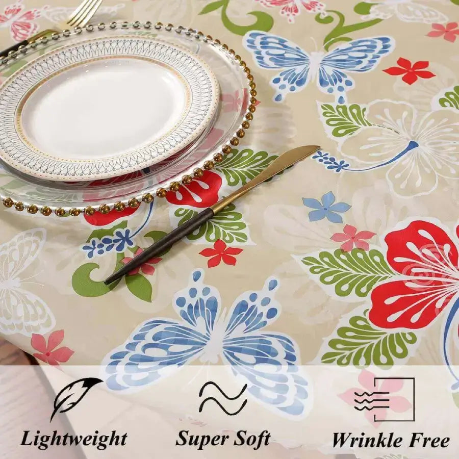 Sastybale_Butterflies_Vinyl_Fitted_Tablecloth