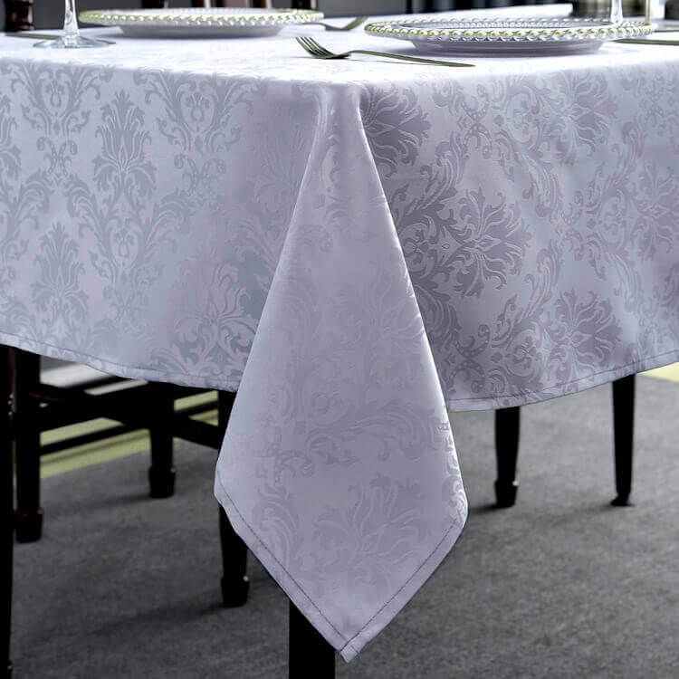 Sastybale Gray Jacquard Spill Proof Rectangle Tablecloth Detail