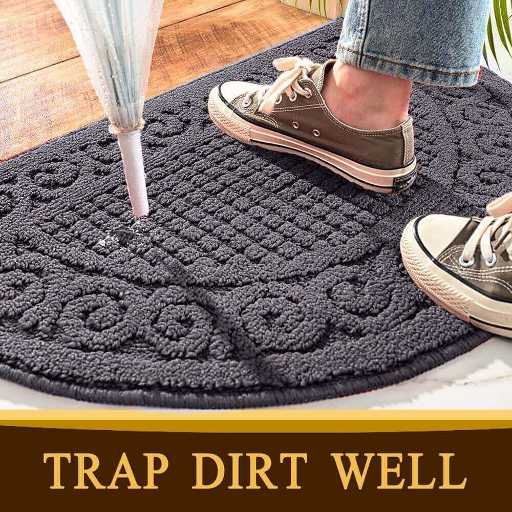 Sastybale Grey non slip indoor door mat trap dirt well