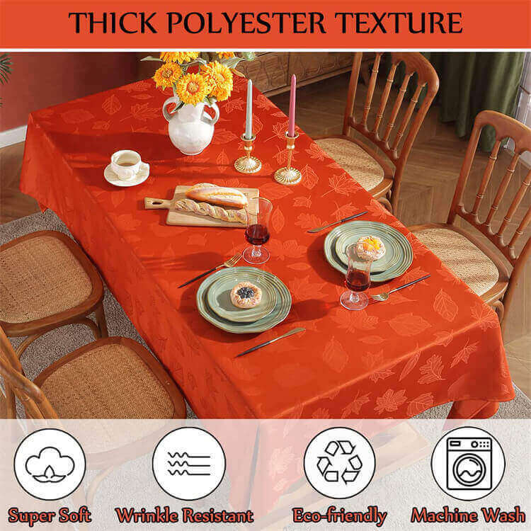 Sastybale Thanksgiving Tablecloths Thickc Polyester Texture