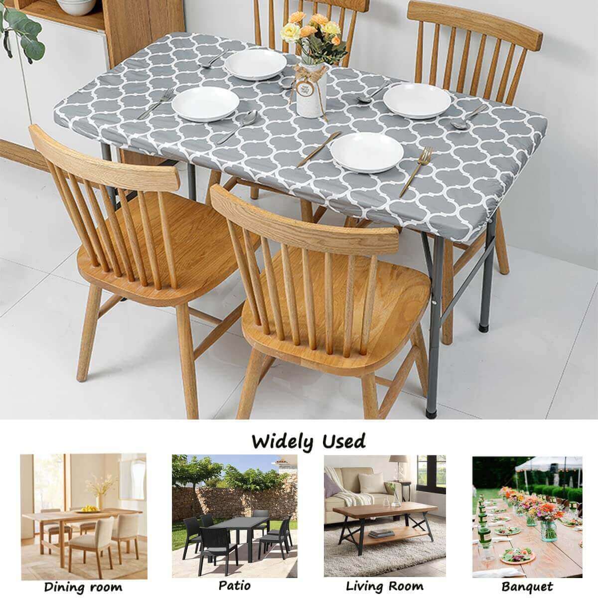 Sastybale Vinyl Tablecloth With Elastic widely used