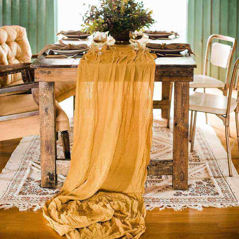 Sastybale wedding table runners mustard