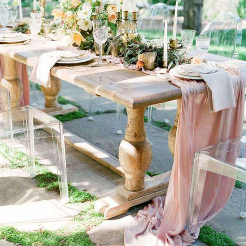 Sastybale wedding table runners pink