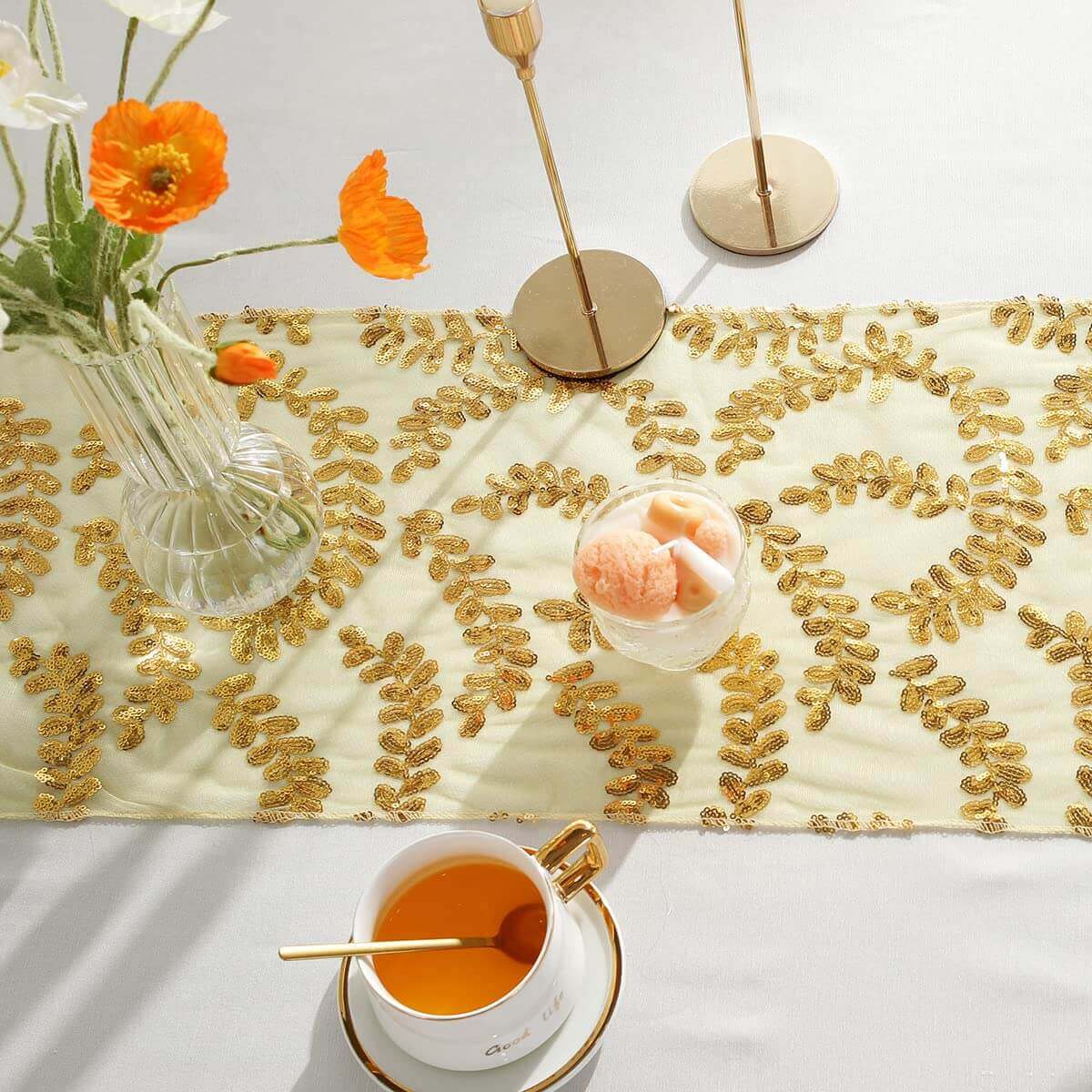 sastybale 12”x72” Gold Table Runners