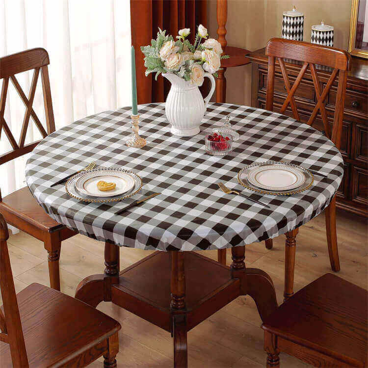 sastybale_black_white_Round_Elastic_Tablecloth_With_Flannel_Backing
